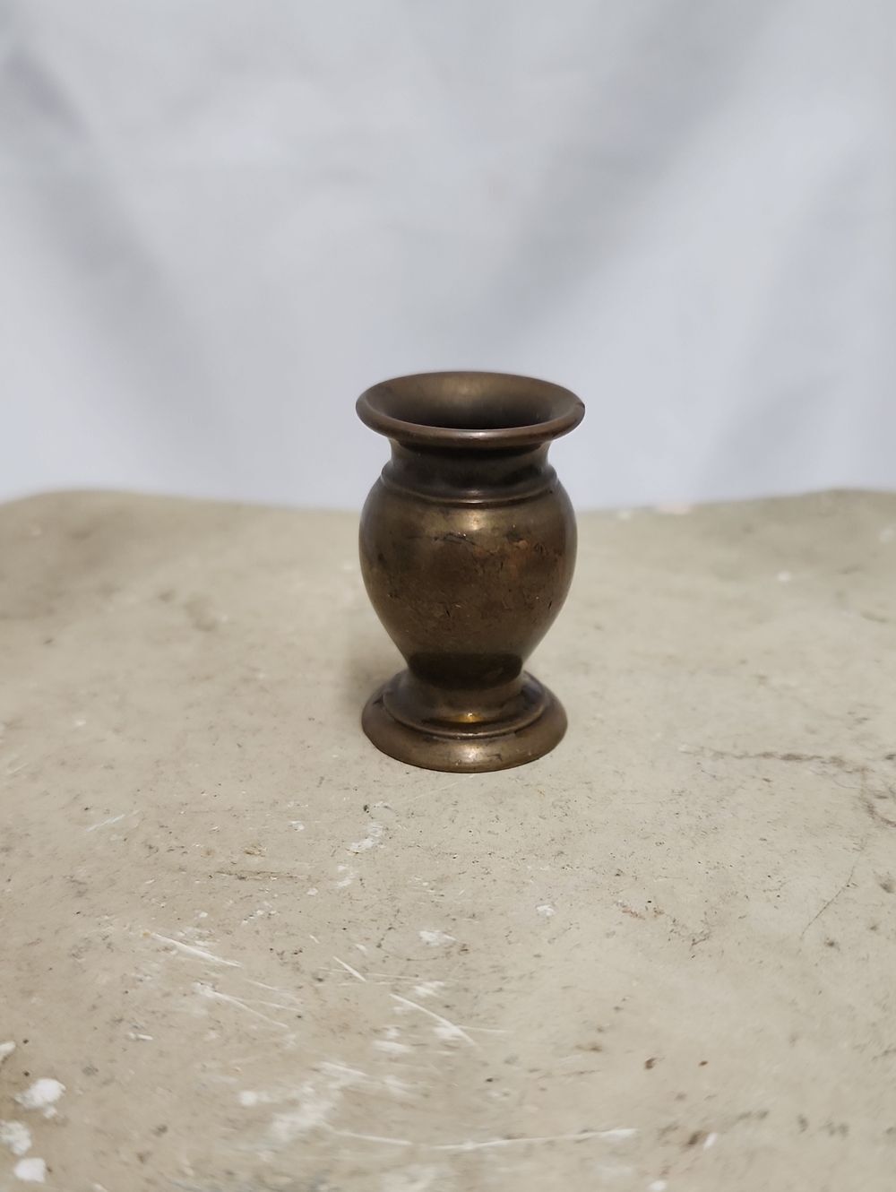 Vintage Mini Tarnished Brass Vase Vessel